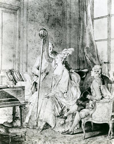 Playing the Harp by Unbekannt Unbekannt